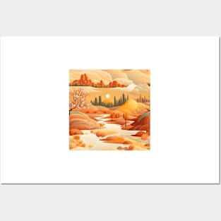 Fantasy Landscapes Desert Pattern 4 Posters and Art